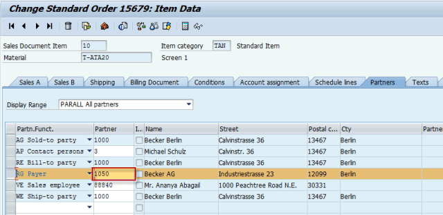 Partner Function Payer in Sales Order img-1.7e