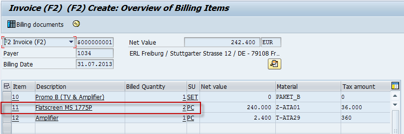 Result Accumulated Batch in Billing Document Result Accumulated Batch in Billing Document