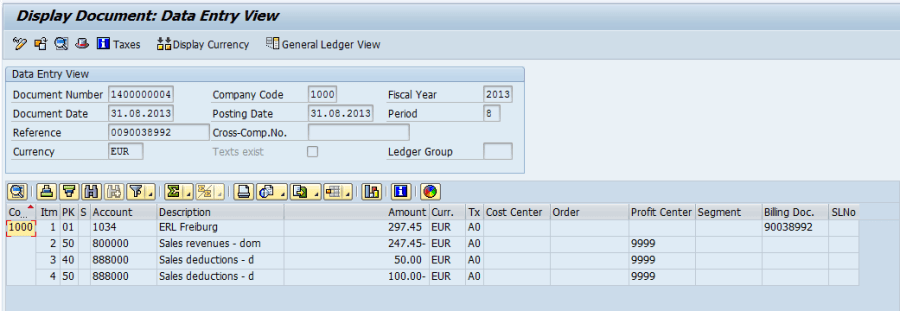Accounting Document after Posted Billing 