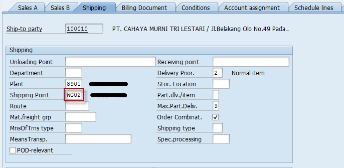 Shipping Point in Sales Order img-1.9a