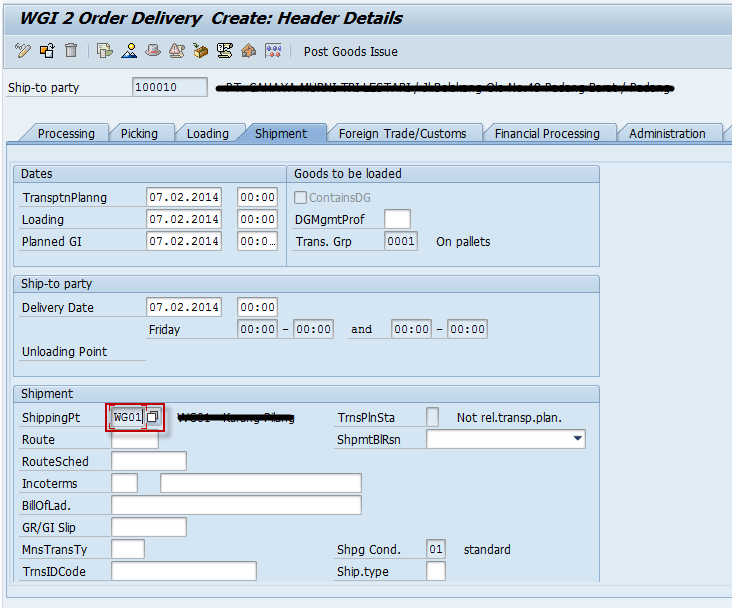 Differentiate Shipping Point in Delivery Order – Only Ordinary Notes