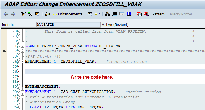An Example Step by Step to Create Enhancement in User Exit SD – Only ...