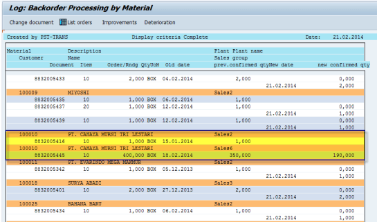 After thick Fix Date/Qty